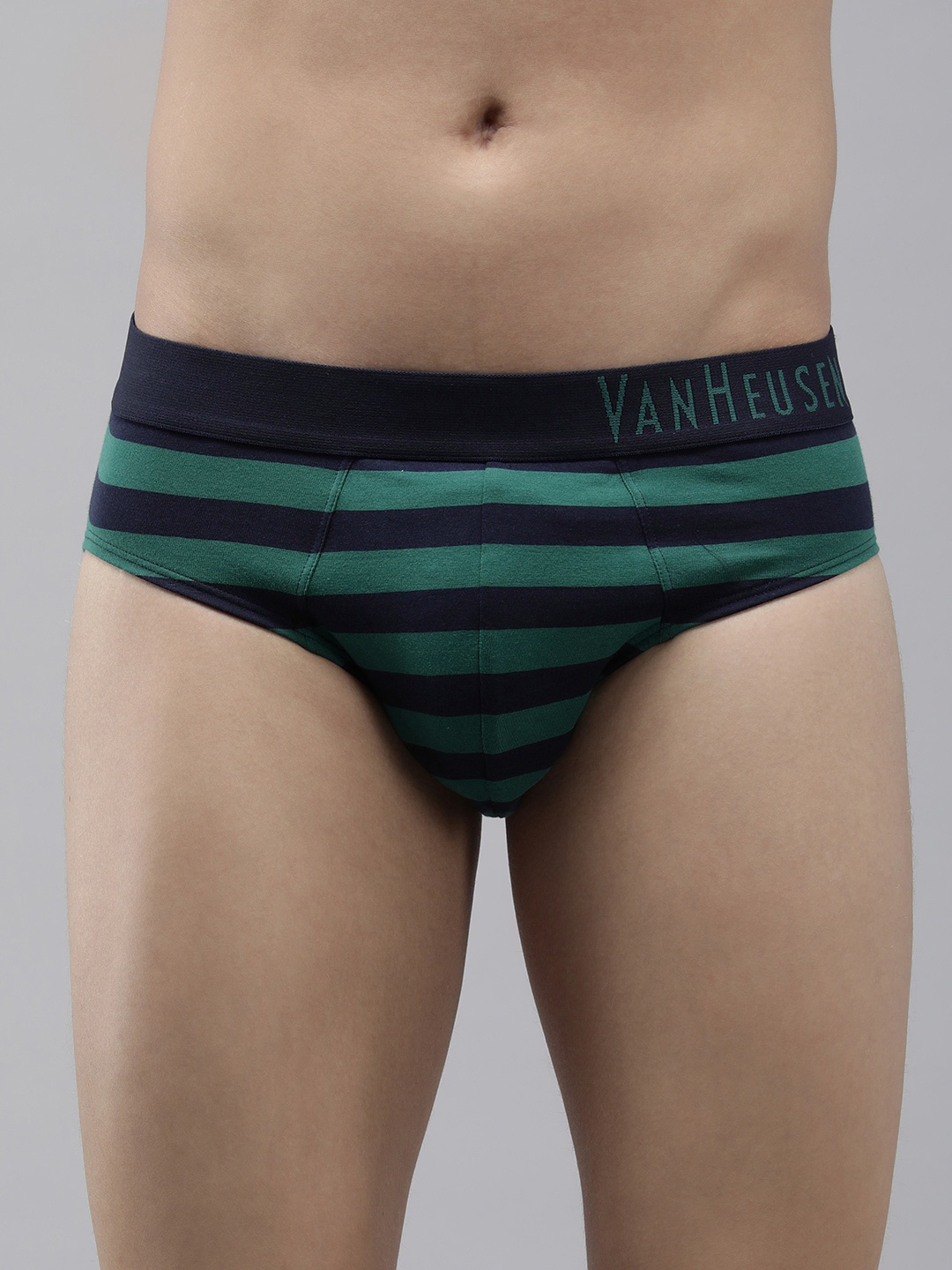 

Van Heusen Men Striped Colour Fresh Ultra Soft Brief, Navy blue