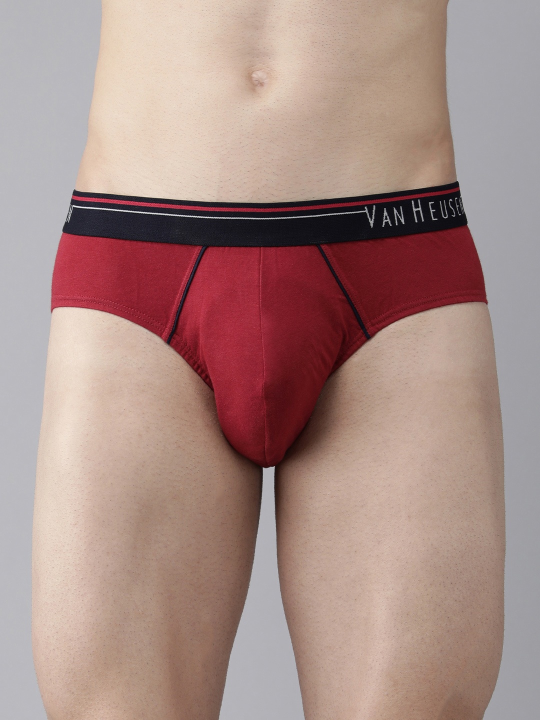 

Van Heusen Men Dark Navy Deep Red Solid Anti Bacterial Colour Fresh Brief