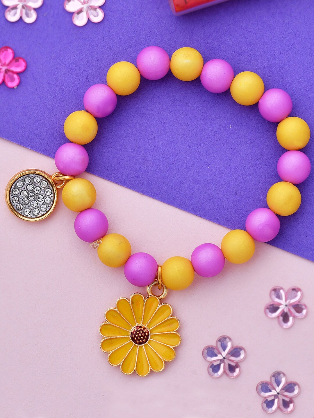 

Voylla Orange & Purple Floral Convertible Rakhi