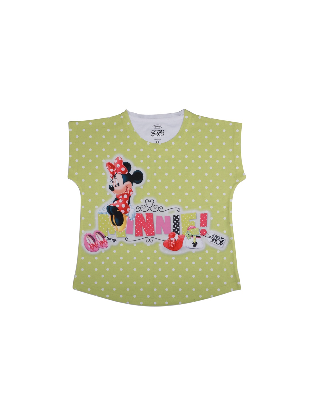 

Disney by Wear Your Mind Girls Green & White Printed Top