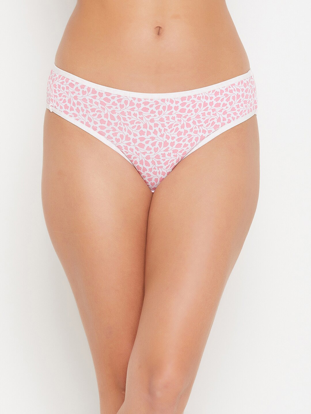 

Clovia Low Waist Floral Print Bikini Breifs, White