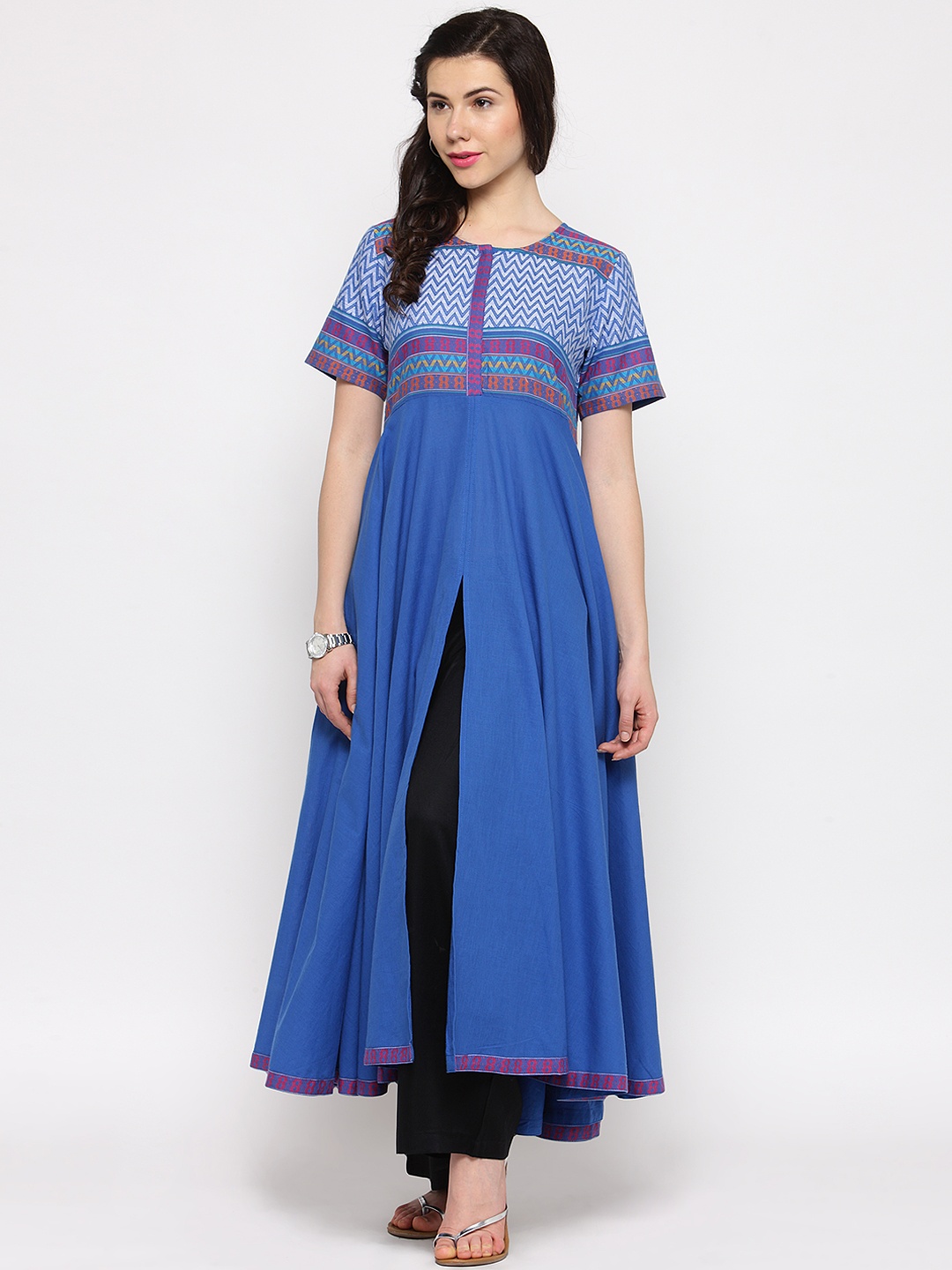 

Sera Women Blue Printed Kurta with Palazzos