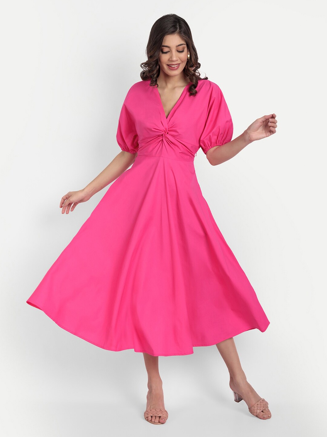 

Aaruvi Ruchi Verma Pink Midi Dress