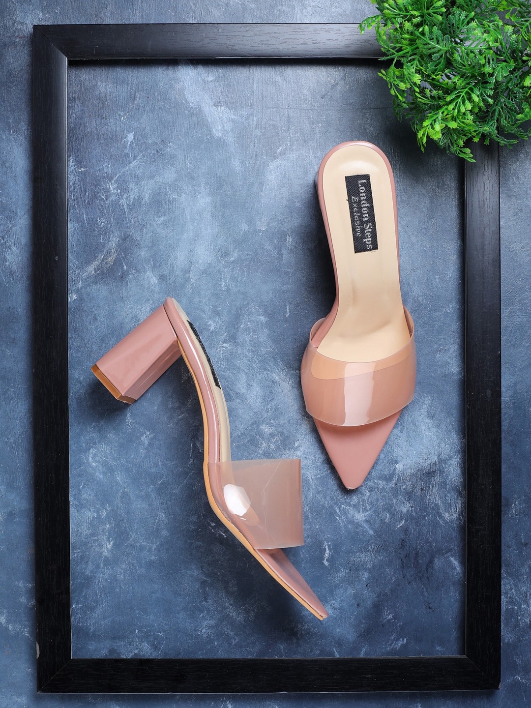 

LONDON STEPS Pink Colourblocked Block Heels