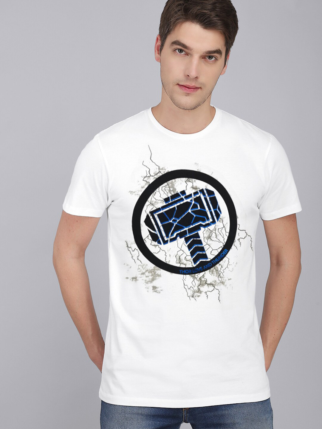 

Free Authority Thor Printed Cotton T-shirt, White
