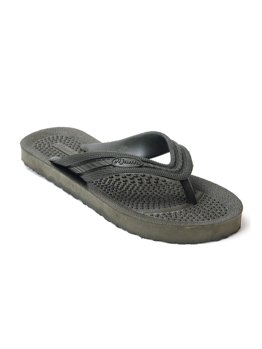 

Ajanta Men Olive Green Rubber Thong Flip-Flops