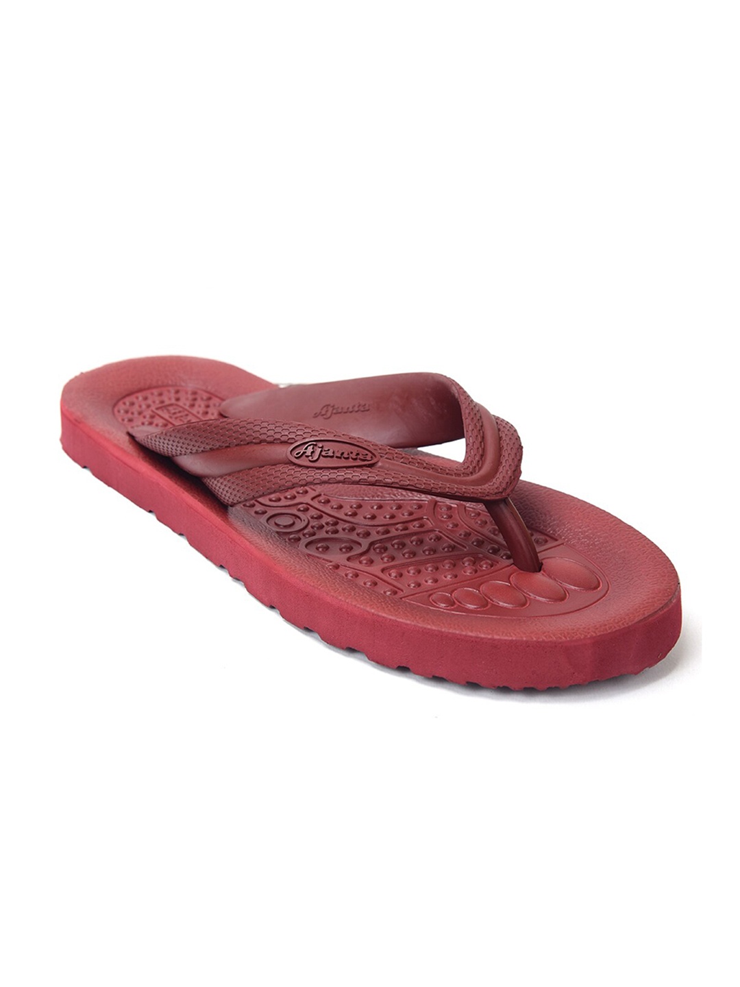 

Ajanta Men Maroon Rubber Thong Flip-Flops