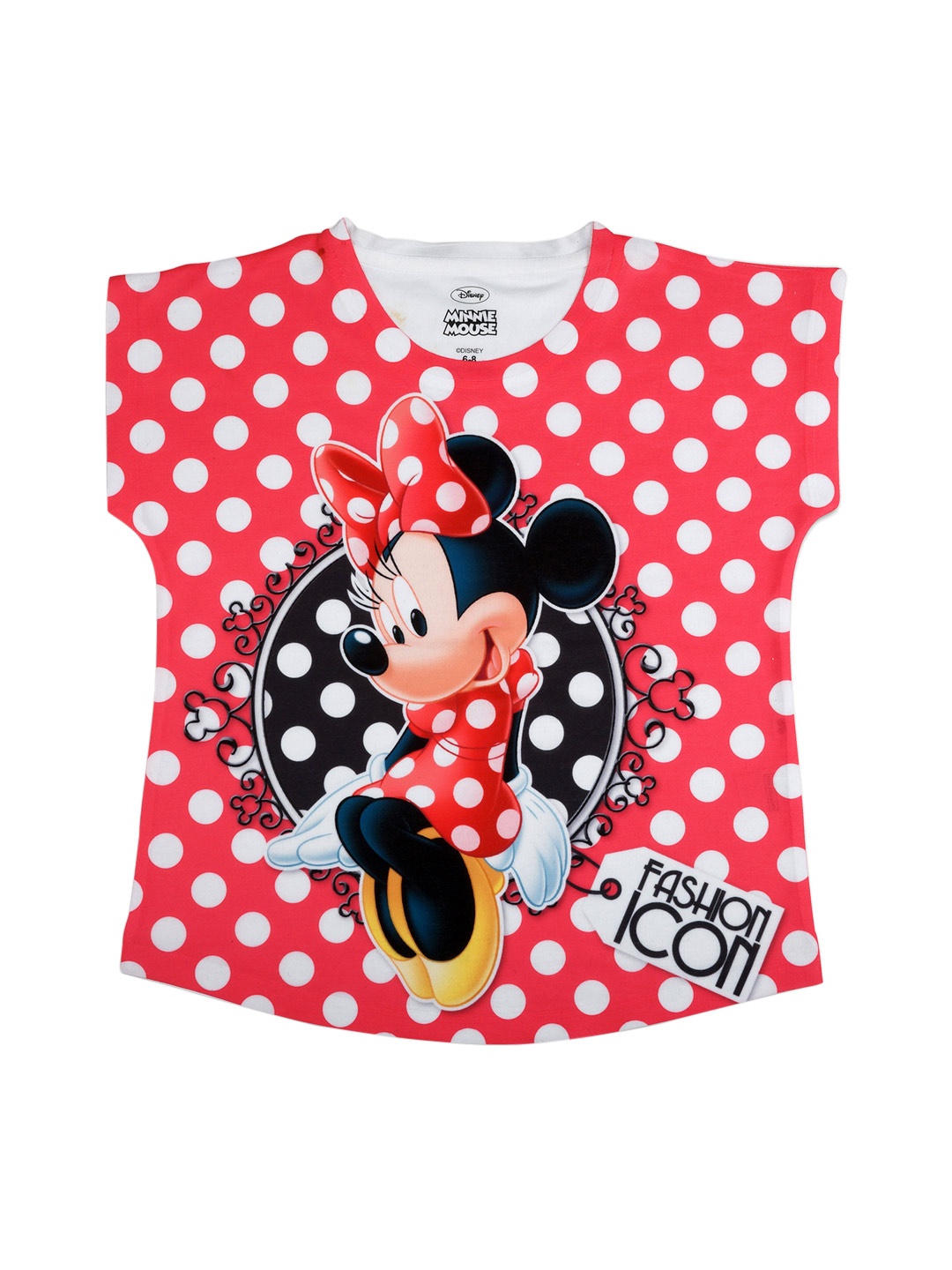 

Disney by Wear Your Mind Girls Red & White Printed Top