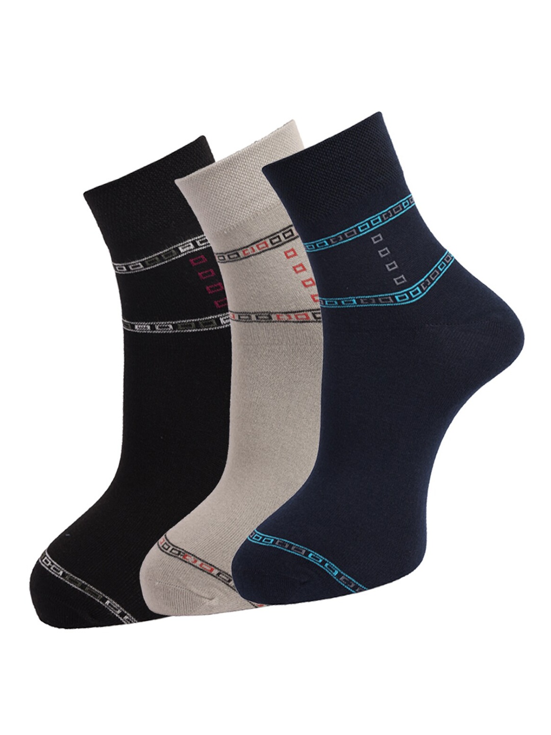 

Dollar Socks Men Pack Of 3 Assorted Above Ankle-Length Cotton Socks