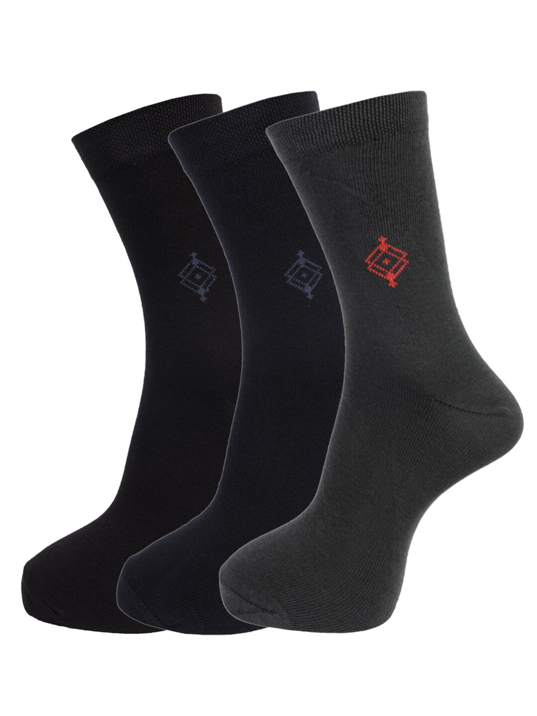 

Dollar Socks Men Pack of 3 Assorted Cotton Calf Length Socks