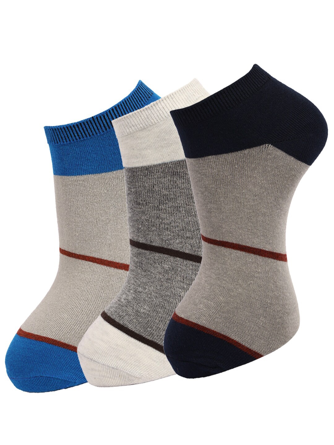 

Dollar Socks Men Pack Of 3 Assorted Ankle-Length Combed Cotton Socks