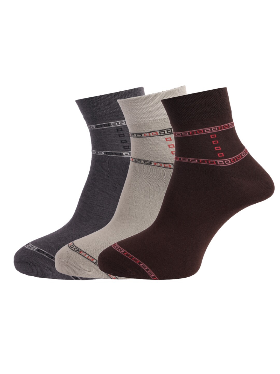 

Dollar Socks Men Pack Of 3 Assorted Ankle-Length Pure Cotton Socks