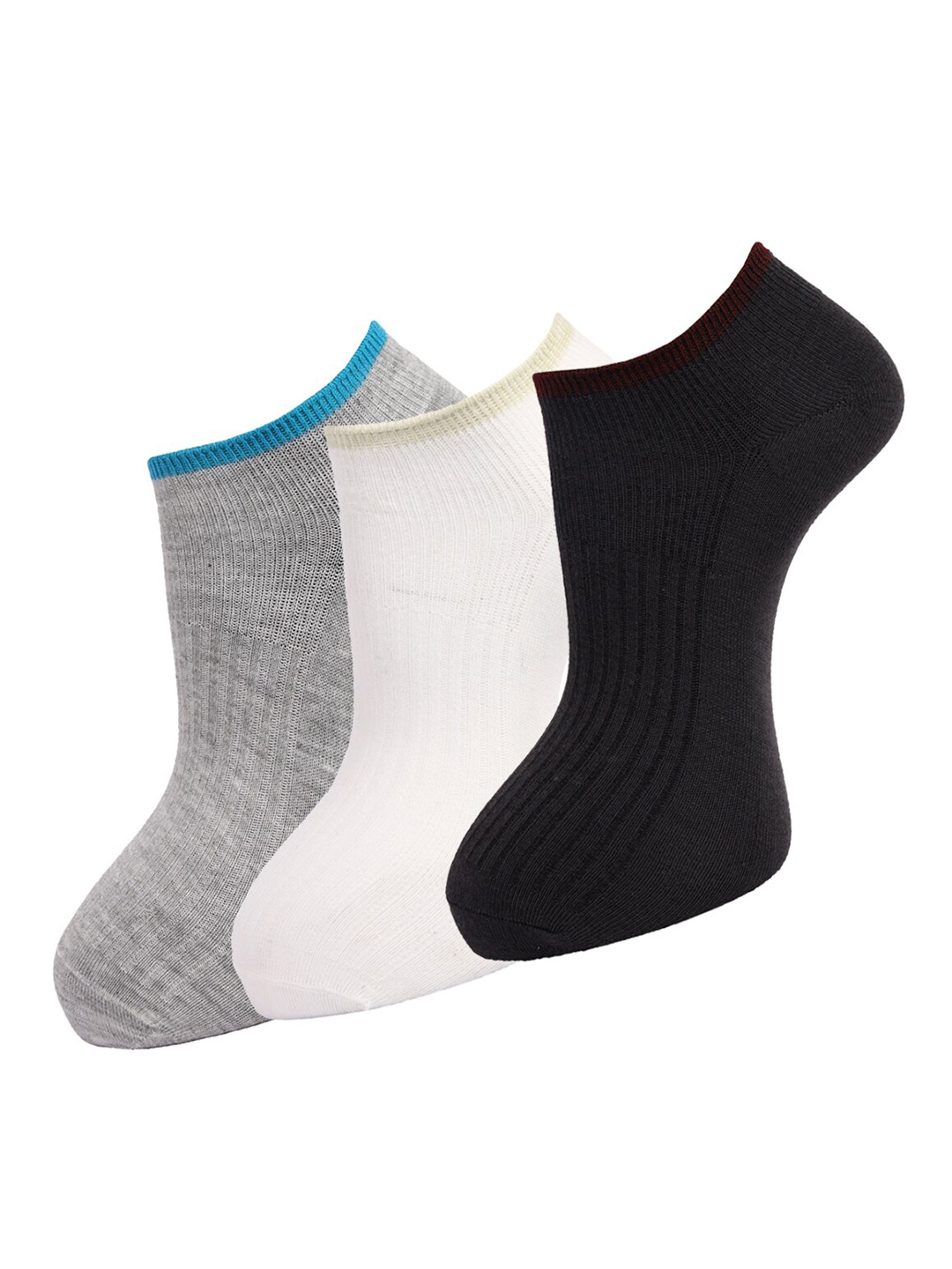 

Dollar Socks Men Pack Of 3 Assorted Ankle-Length Combed Cotton Socks