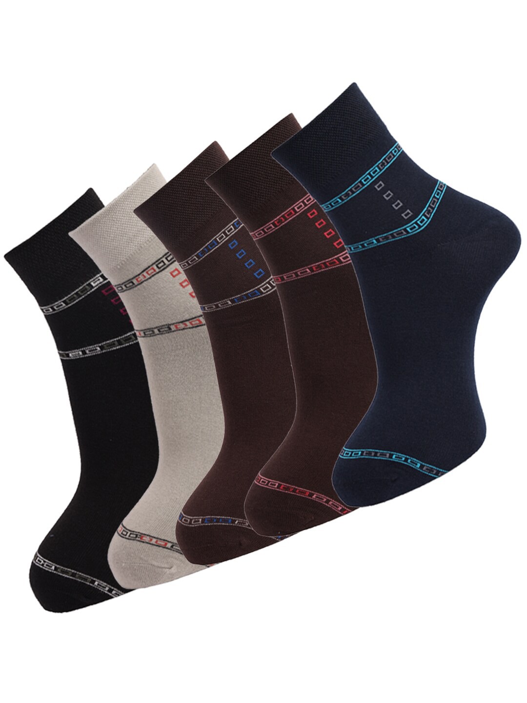 

Dollar Socks Men Pack Of 5 Assorted Cotton Above Ankle Length Socks