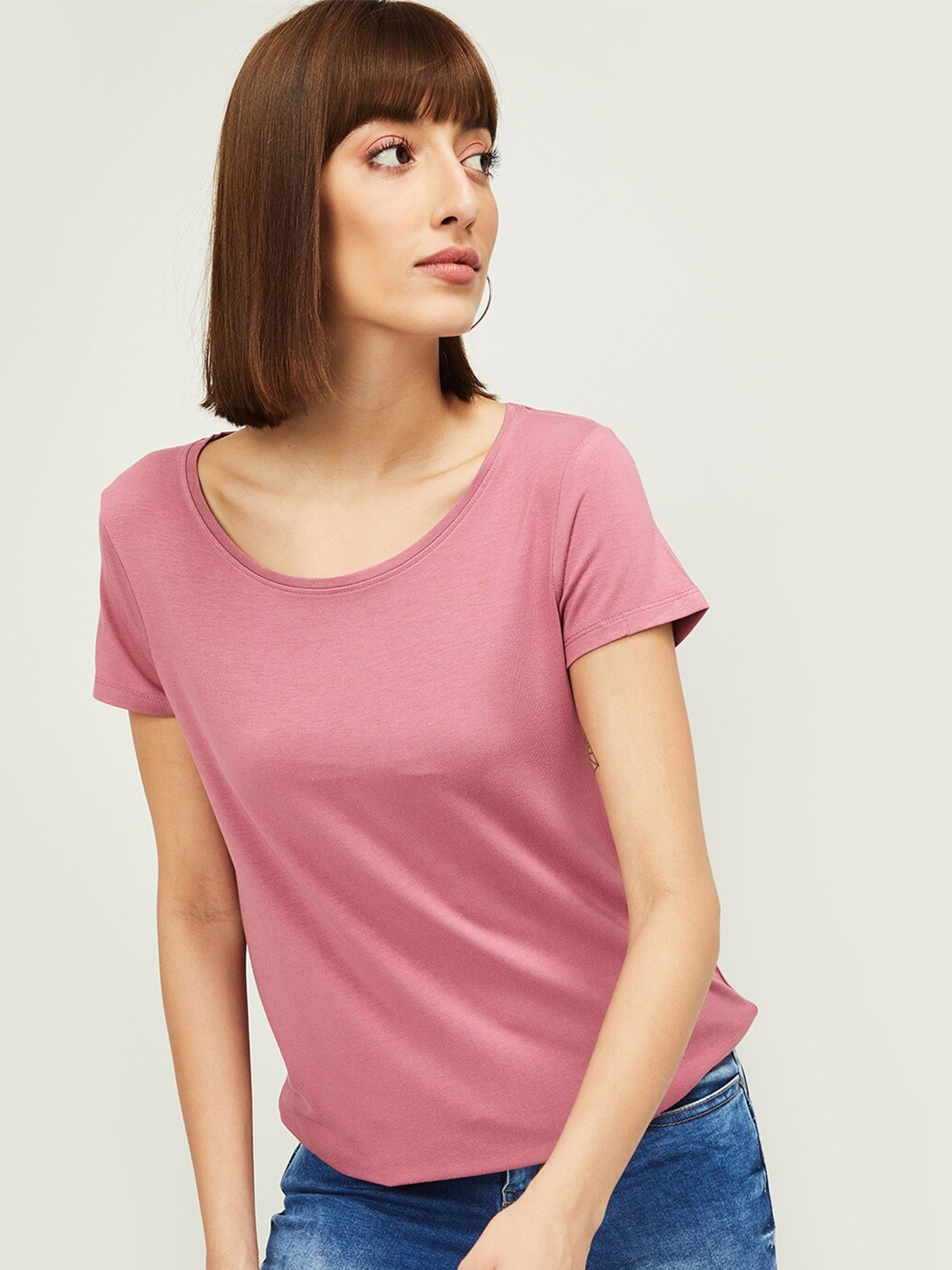

Fame Forever by Lifestyle Coral Pink Short Sleeves Top