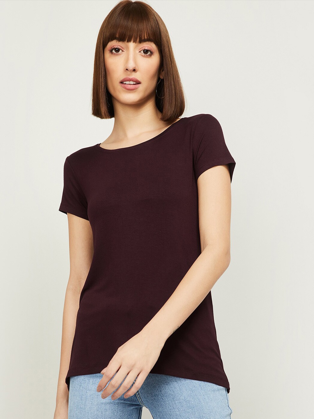 

Fame Forever by Lifestyle Women Burgundy Regular Top