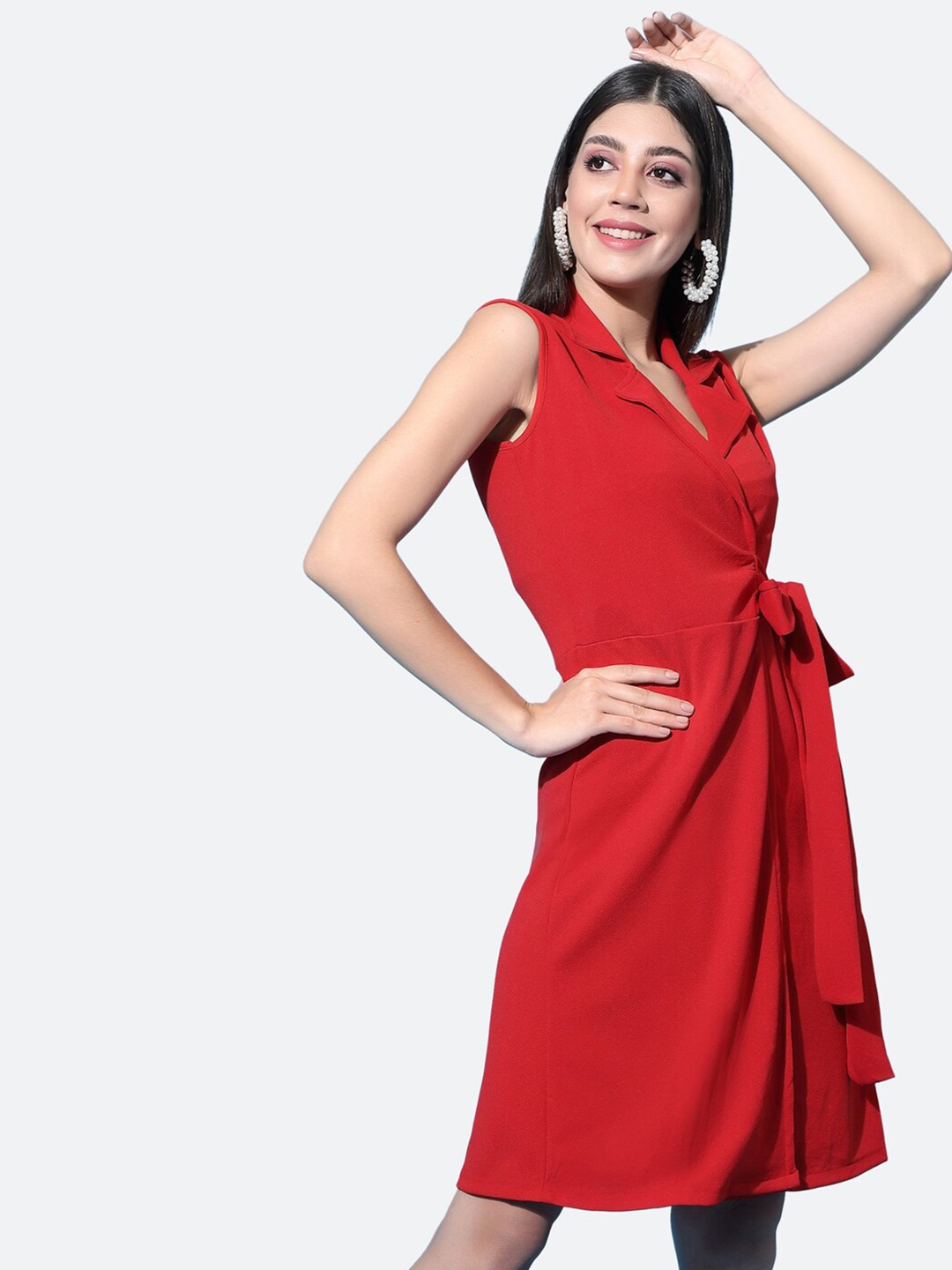 

Selvia Red Scuba A-Line Dress