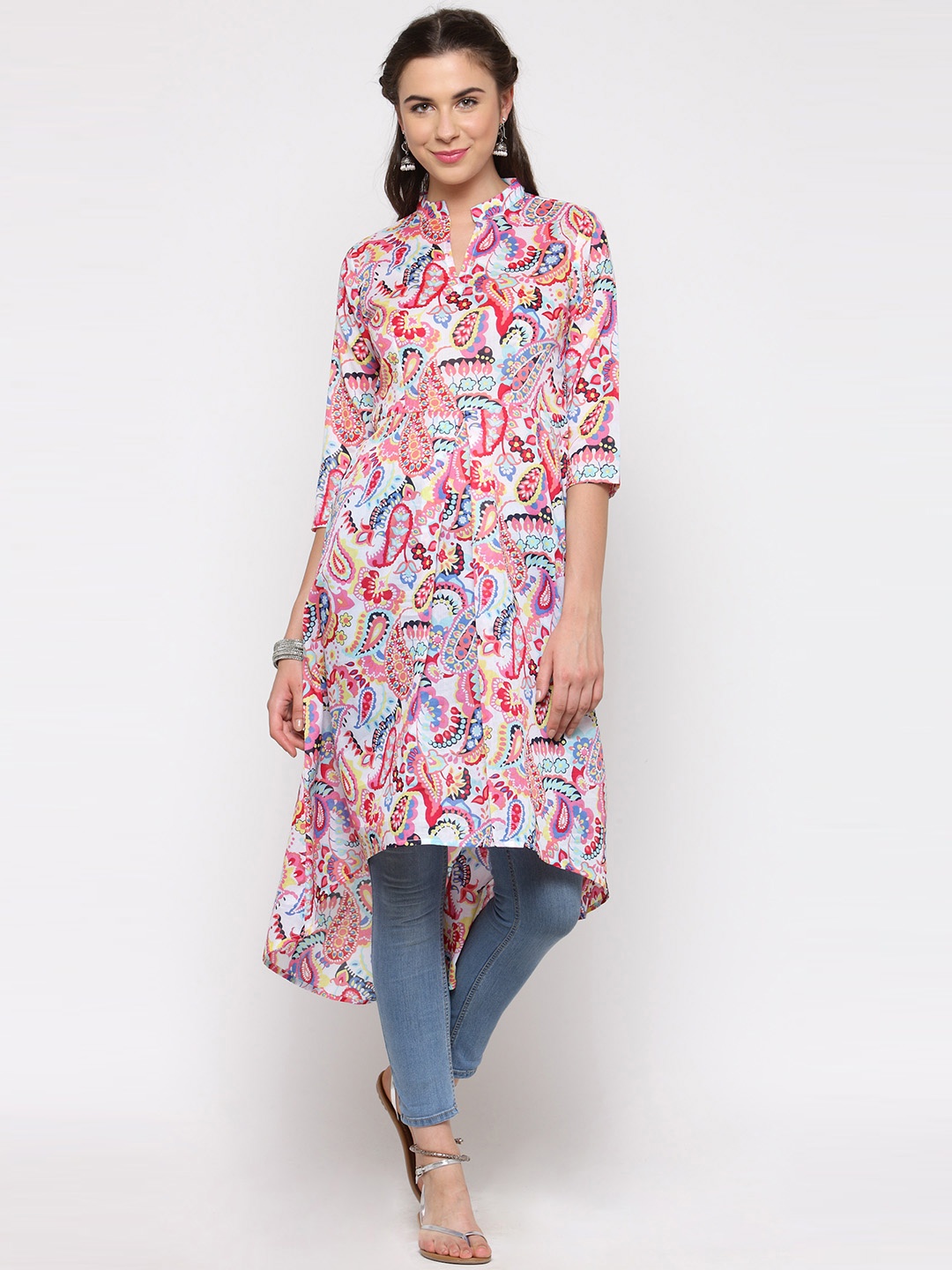 

Sera Women Pink Paisley Print A-Line Kurta