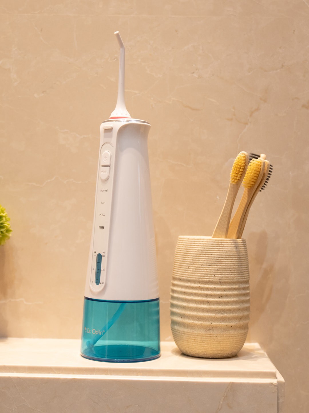

Dr. Odin Waterproof IPX7 Oral Irrigator FC-2631 For Teeth Cleaning & Flossing-White & Blue