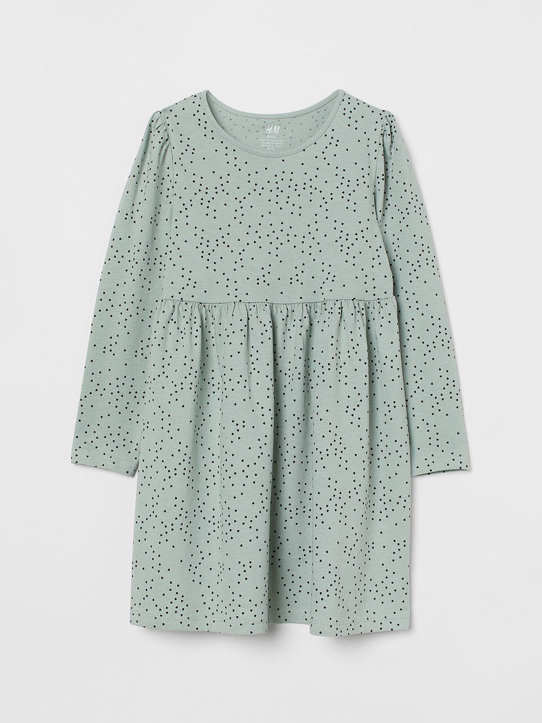 

H&M Girls Green Organic Cotton Patterned Jersey Dress