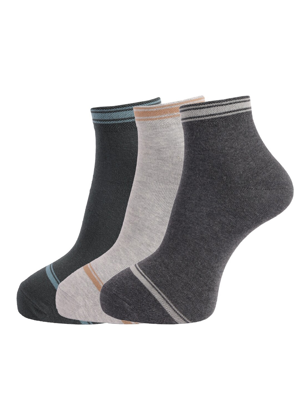 

Dollar Socks Men Pack Of 3 Assorted Cotton Above Ankle Length Socks, Black