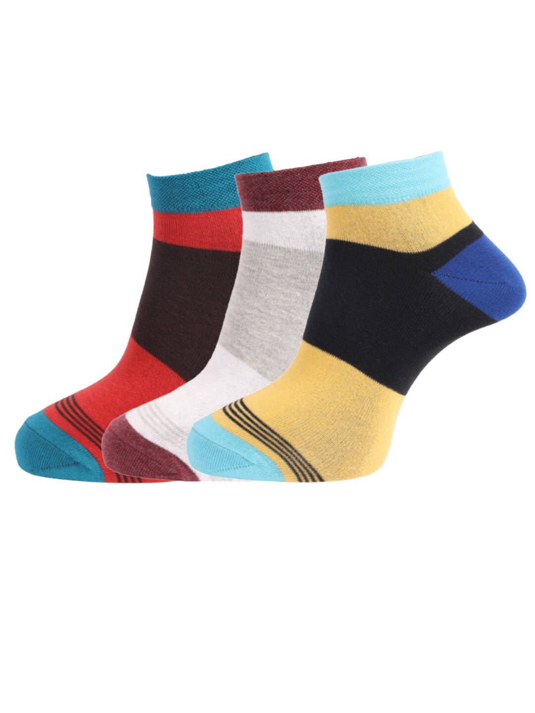Dollar Socks Men Pack Of 3 Assorted Cotton Above Ankle Length Socks