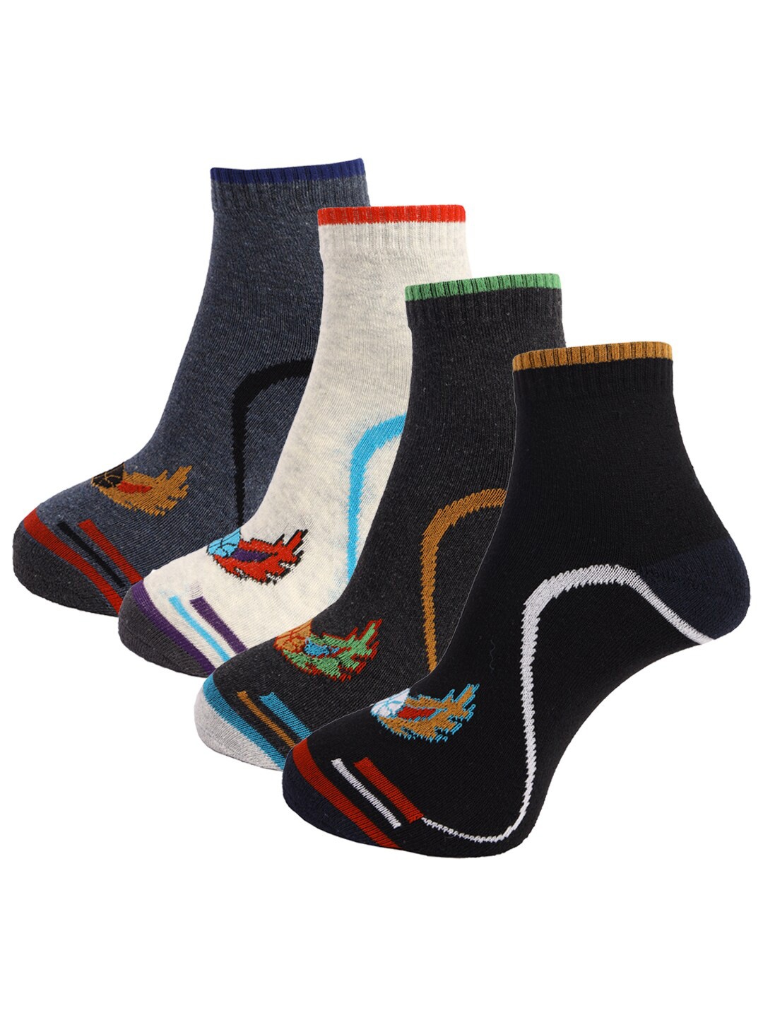 

Dollar Socks Men Pack Of 4 Assorted Cotton Above Ankle Length Socks