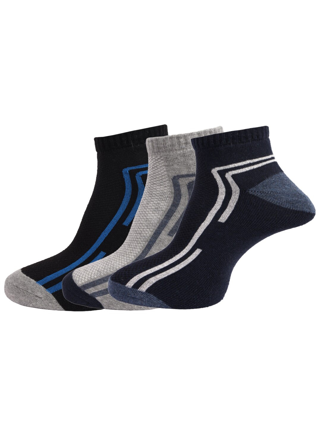 Dollar Socks Men Pack of 3 Assorted Cotton Ankle-Length Socks