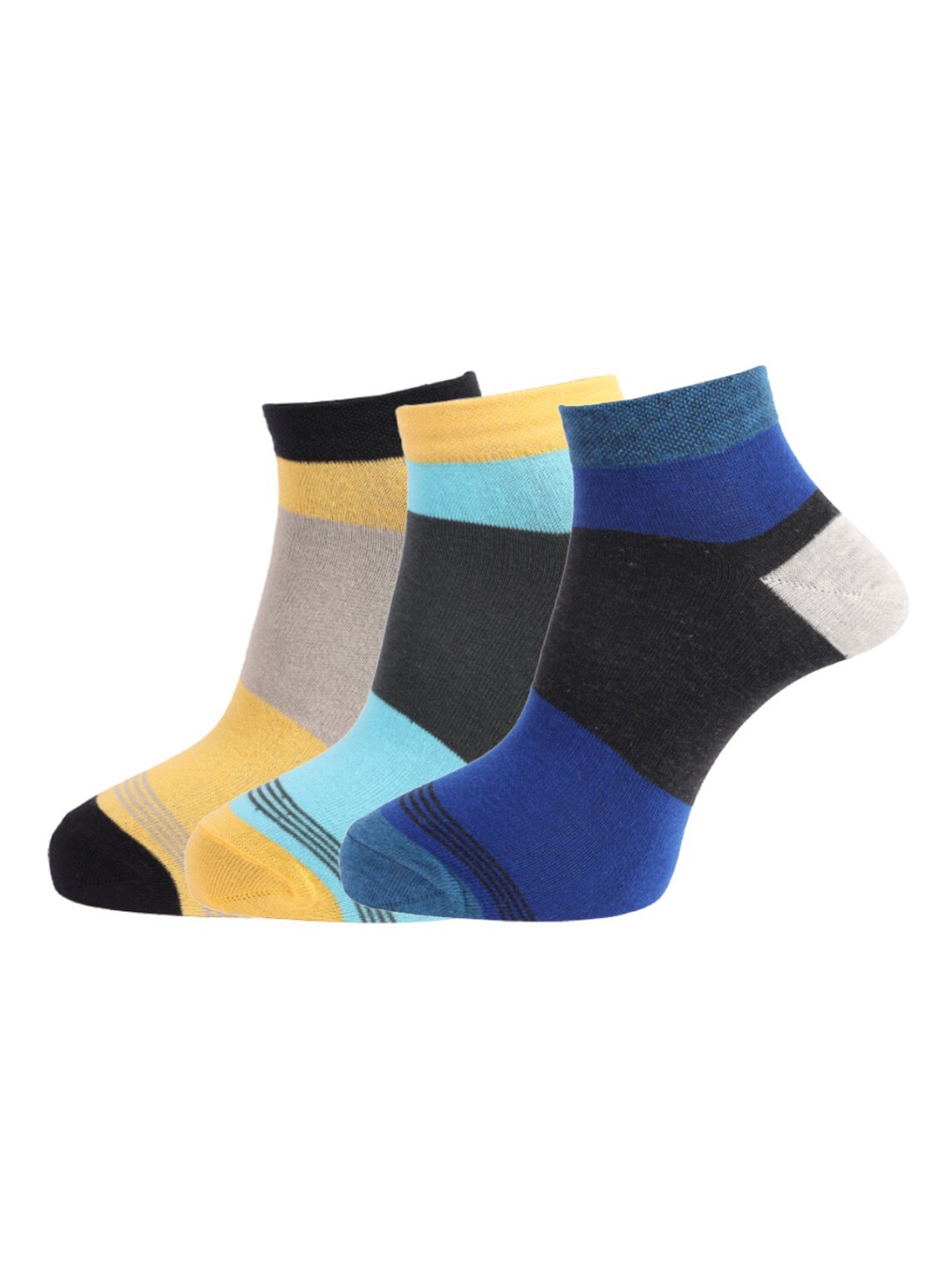 Dollar Socks Men Pack Of 3 Assorted Cotton Above Ankle Length Socks