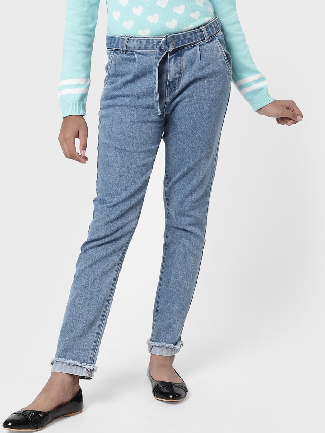 

R&B Girls Blue Jeans Comes with A Belt