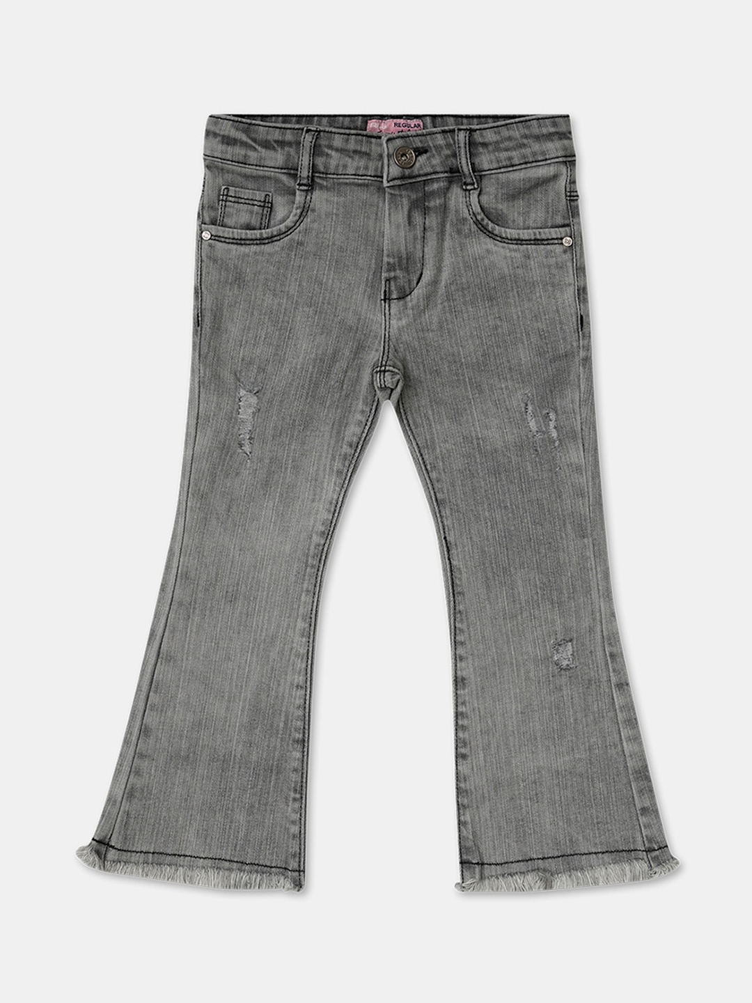 

R&B Girls Black Low Distress Light Fade Jeans