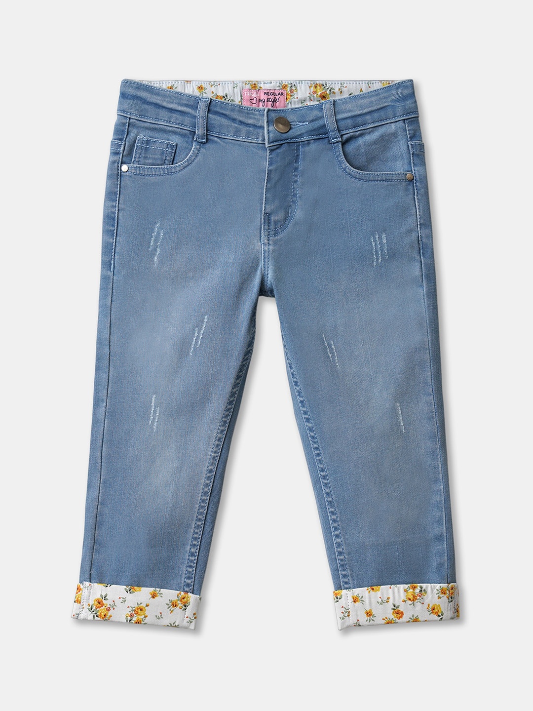 

R&B Girls Blue Low Distress Jeans