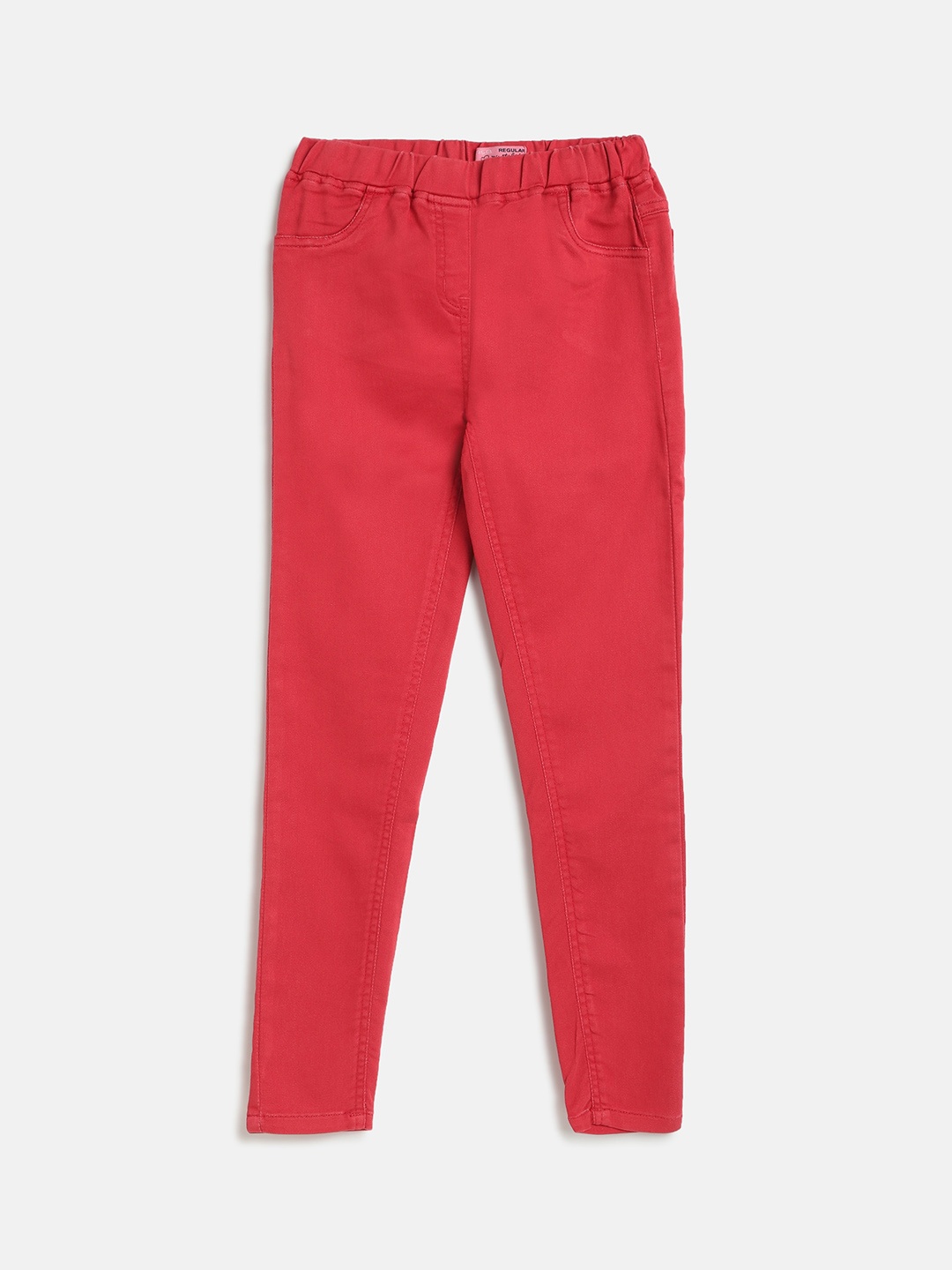 

R&B Girls Red Solid Jeans