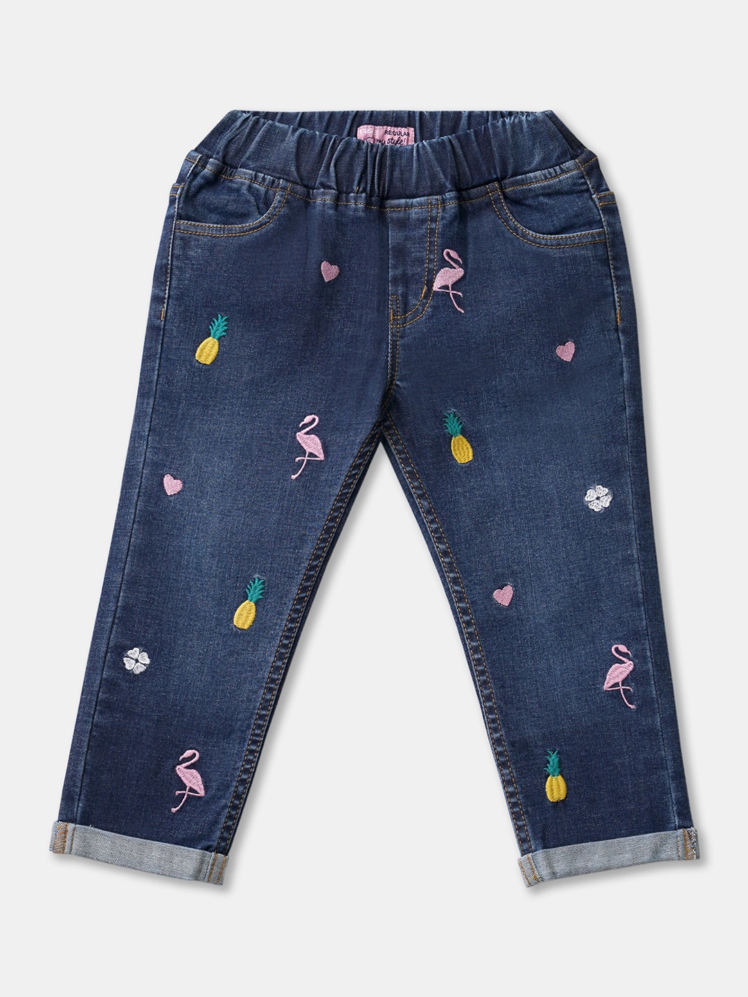 

R&B Girls Blue Low Distress Jeans