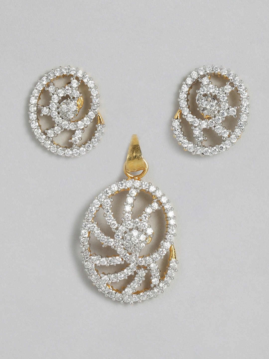 

Onaifa Gold-Plated AD Studded Pendant Set