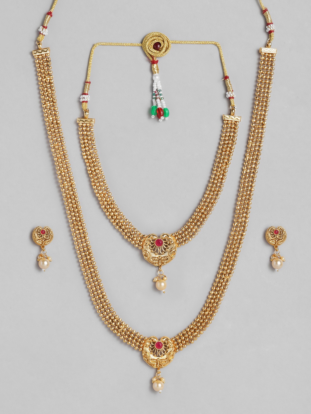 

Onaifa Gold-Plated Stone Studded Jewellery Set