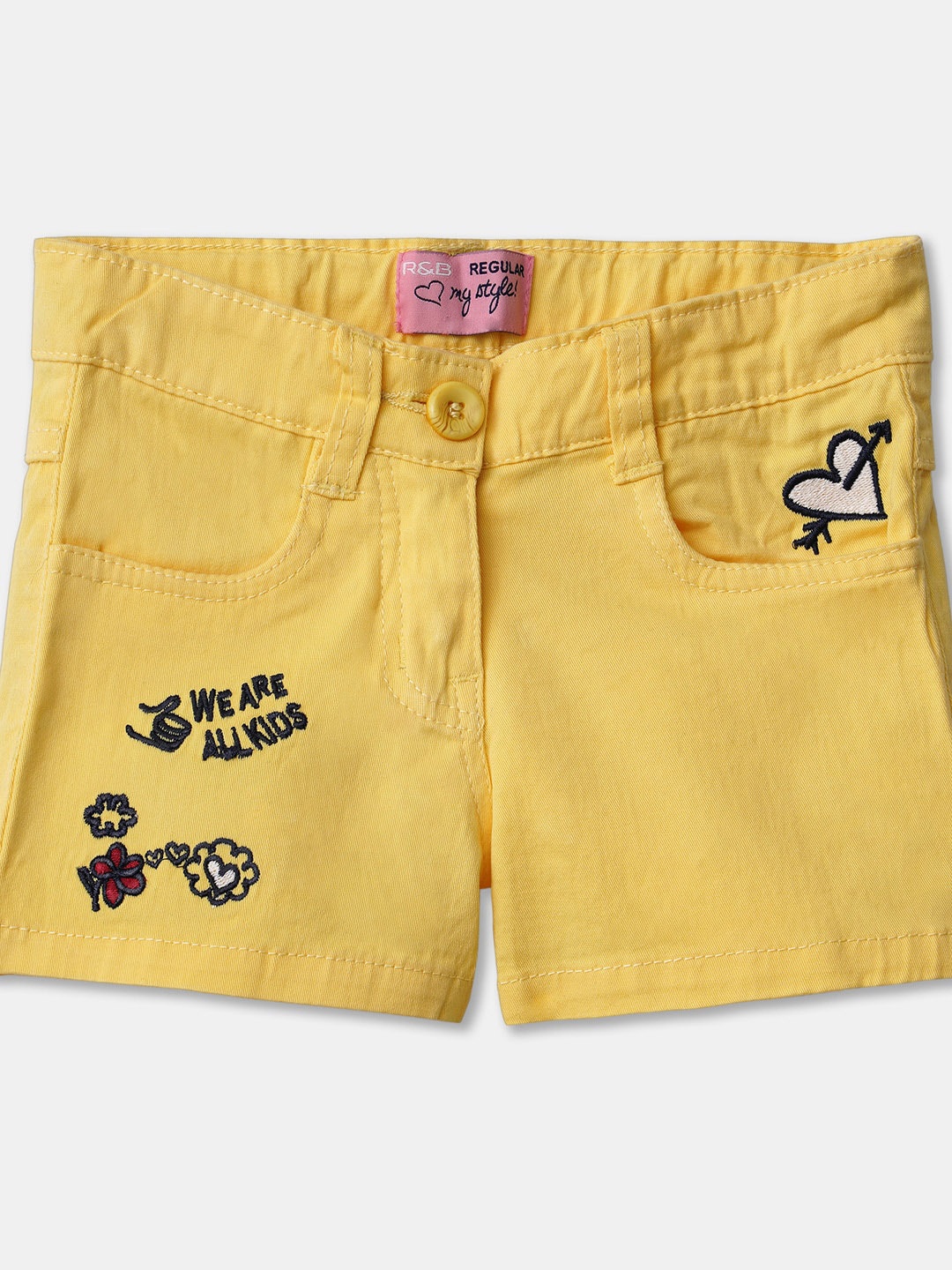 

R&B Girls Yellow Printed Shorts