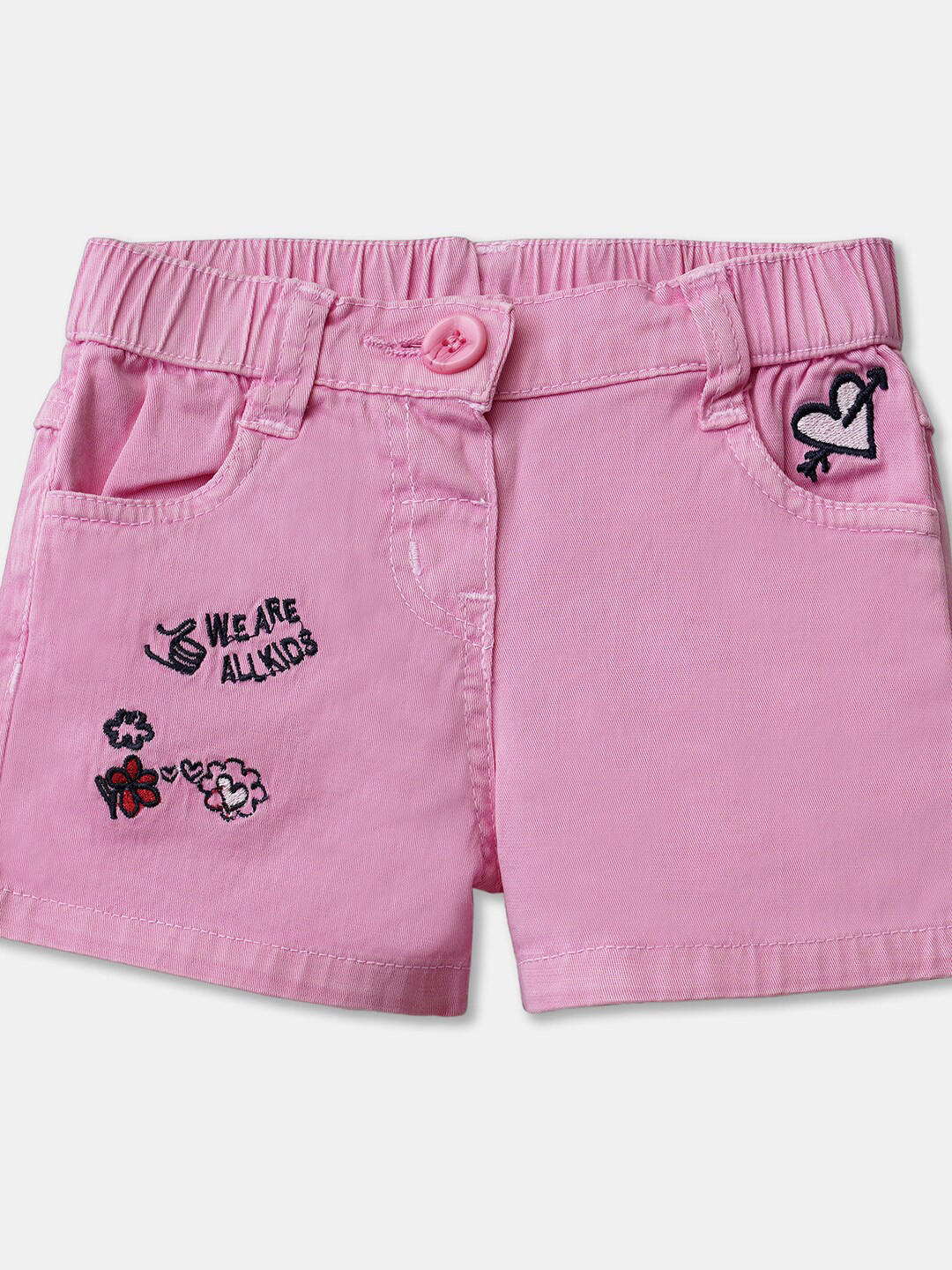 

R&B Girls Pink Printed Shorts