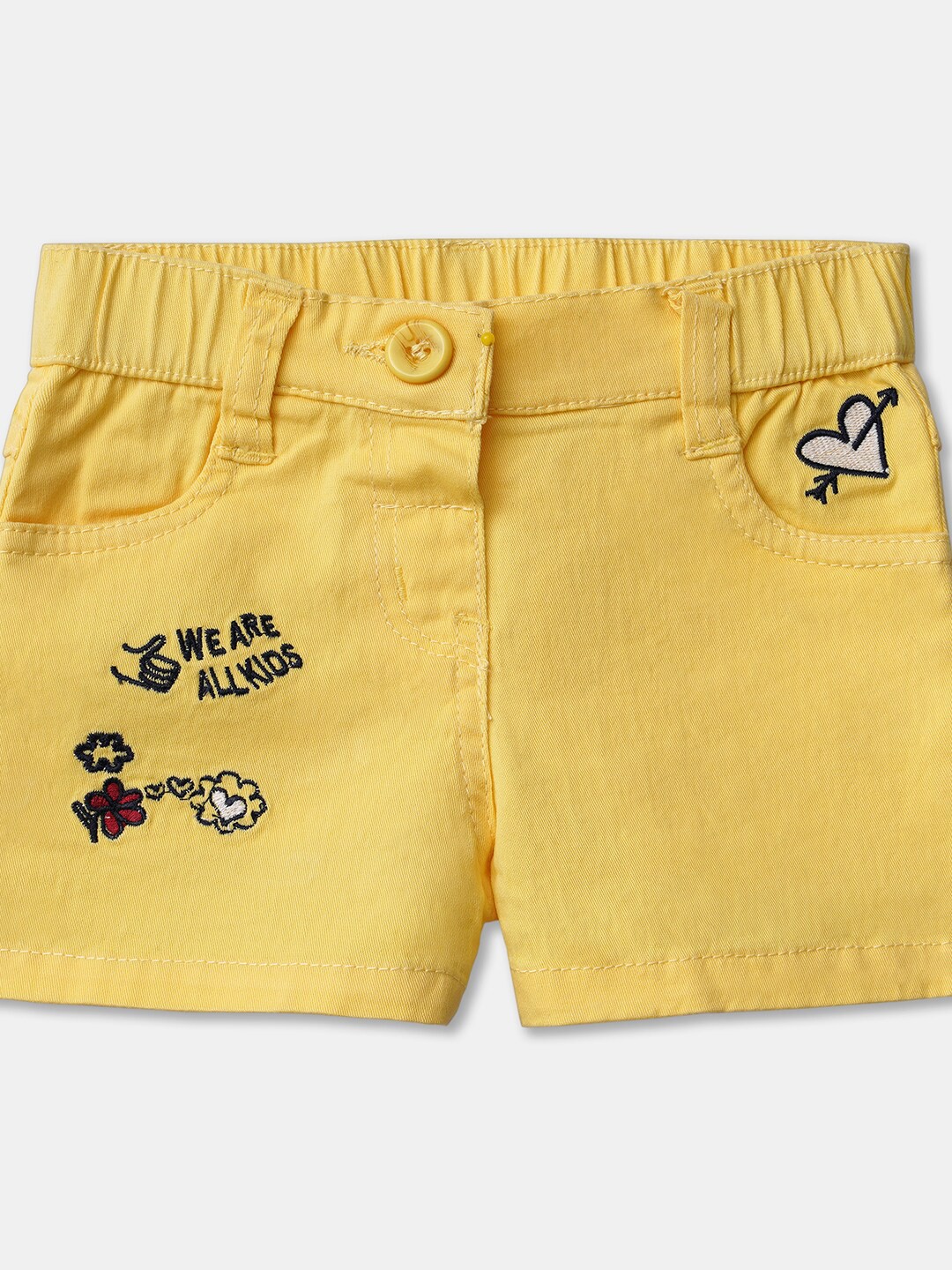 

R&B Girls Yellow Printed Shorts