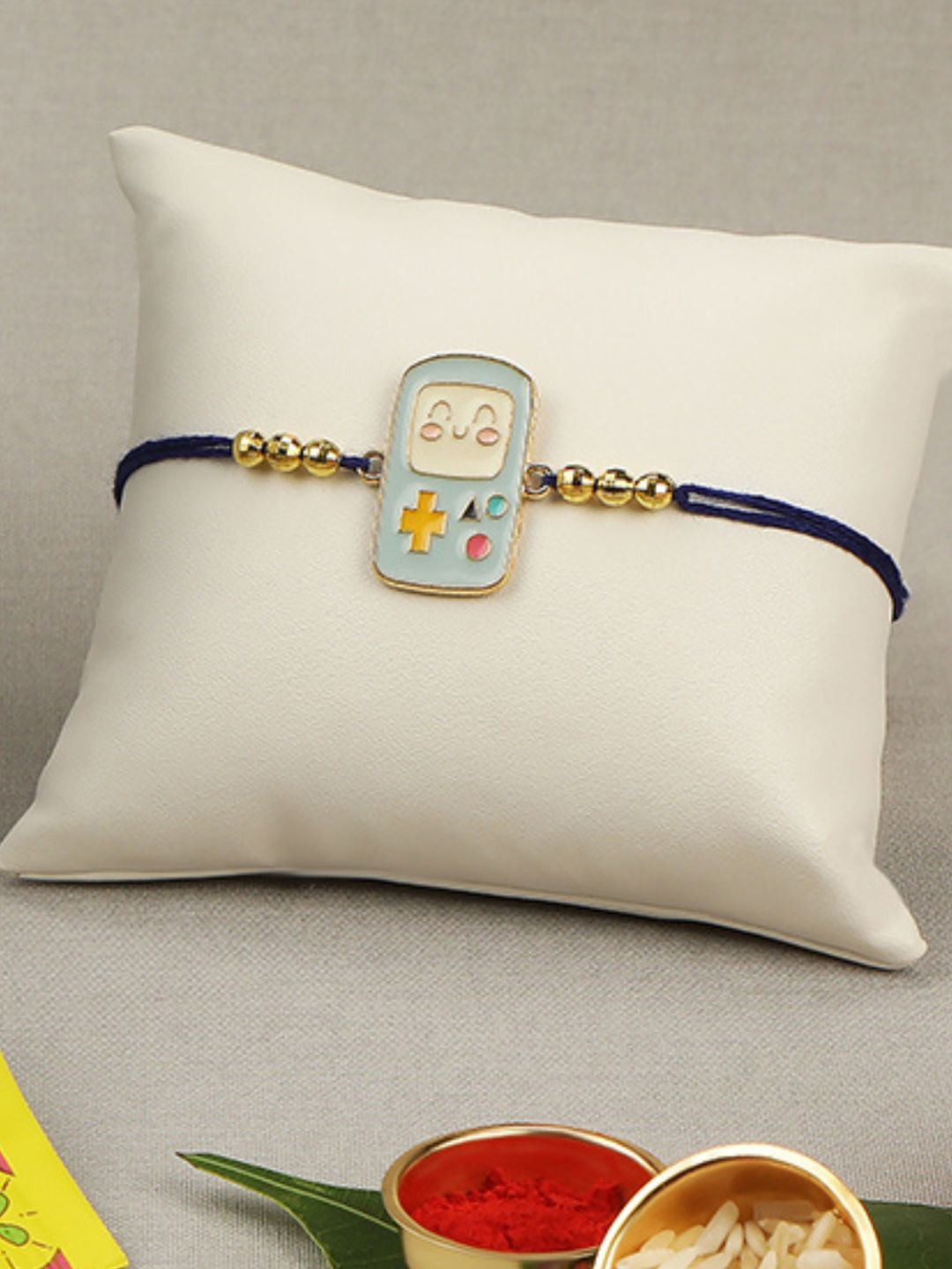 

AccessHer Blue Enamel Video Game Design Thread Rakhi