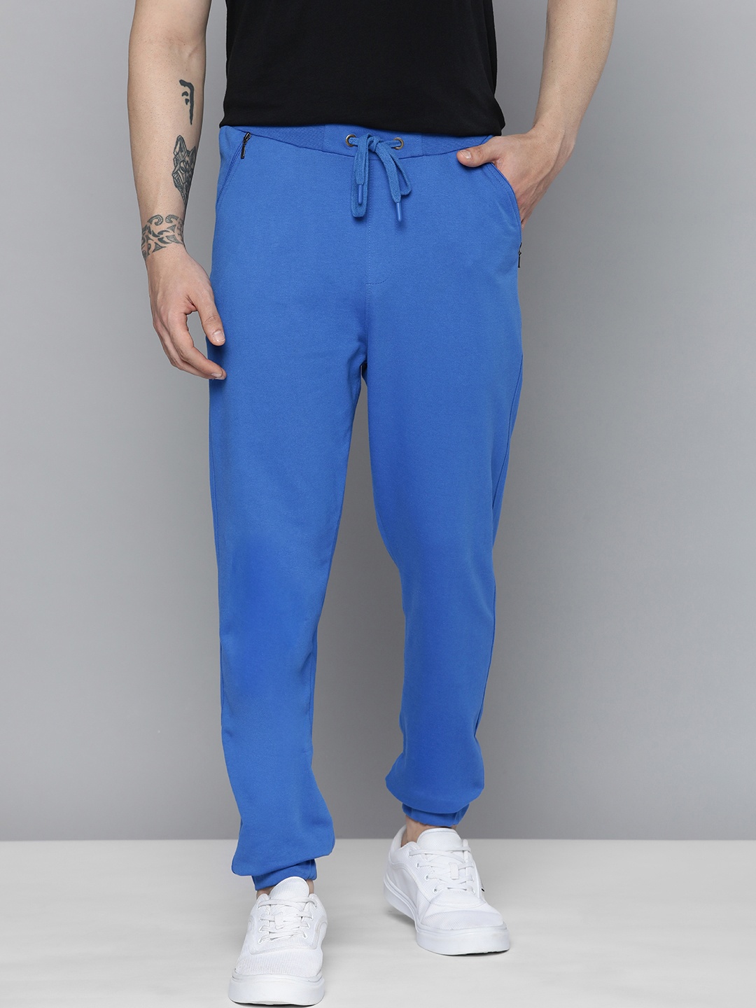 

ether Men Regular Fit Solid Joggers, Blue