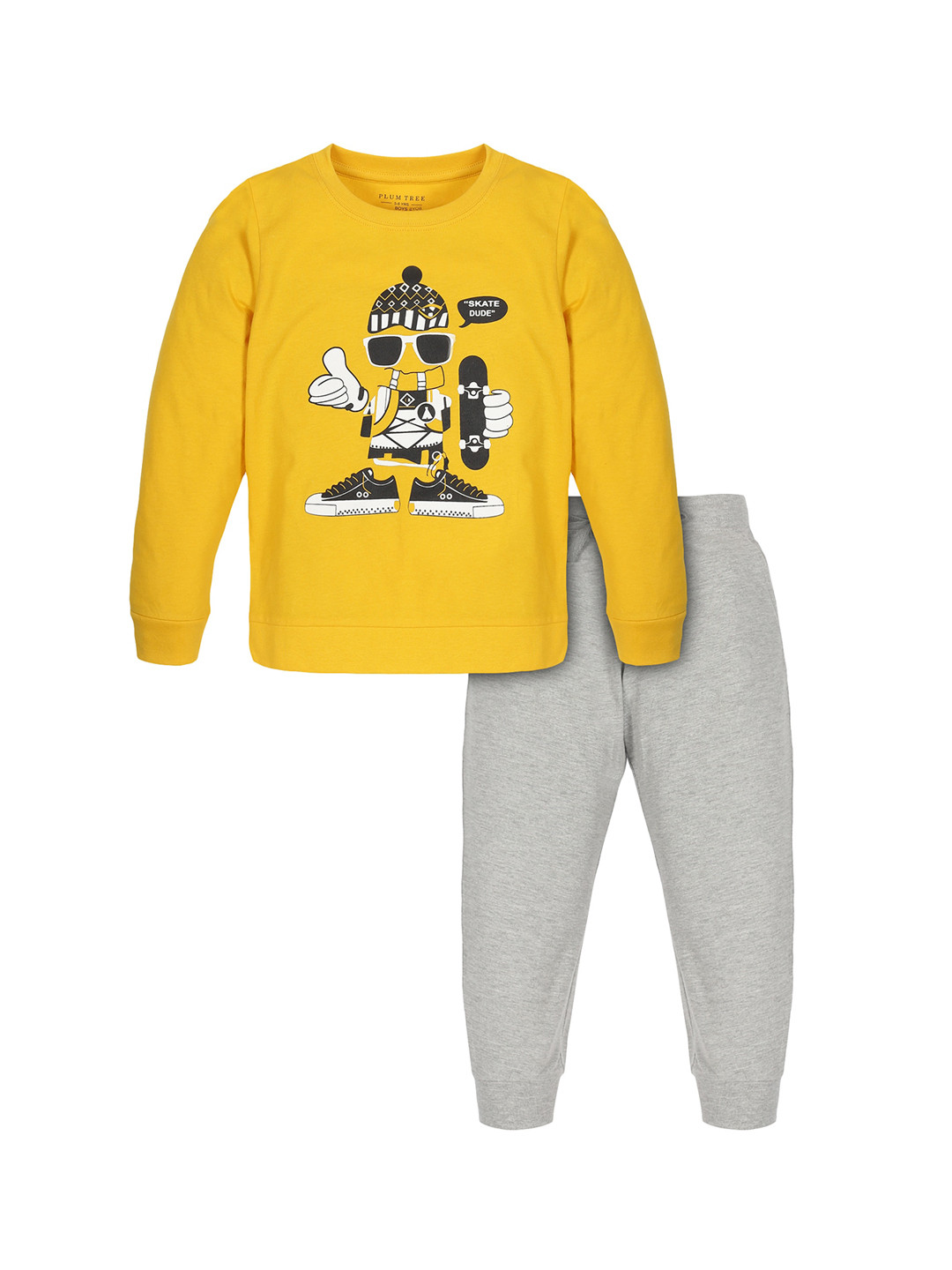 

PLUM TREE Boys Yellow Printed Cotton Clothing Set