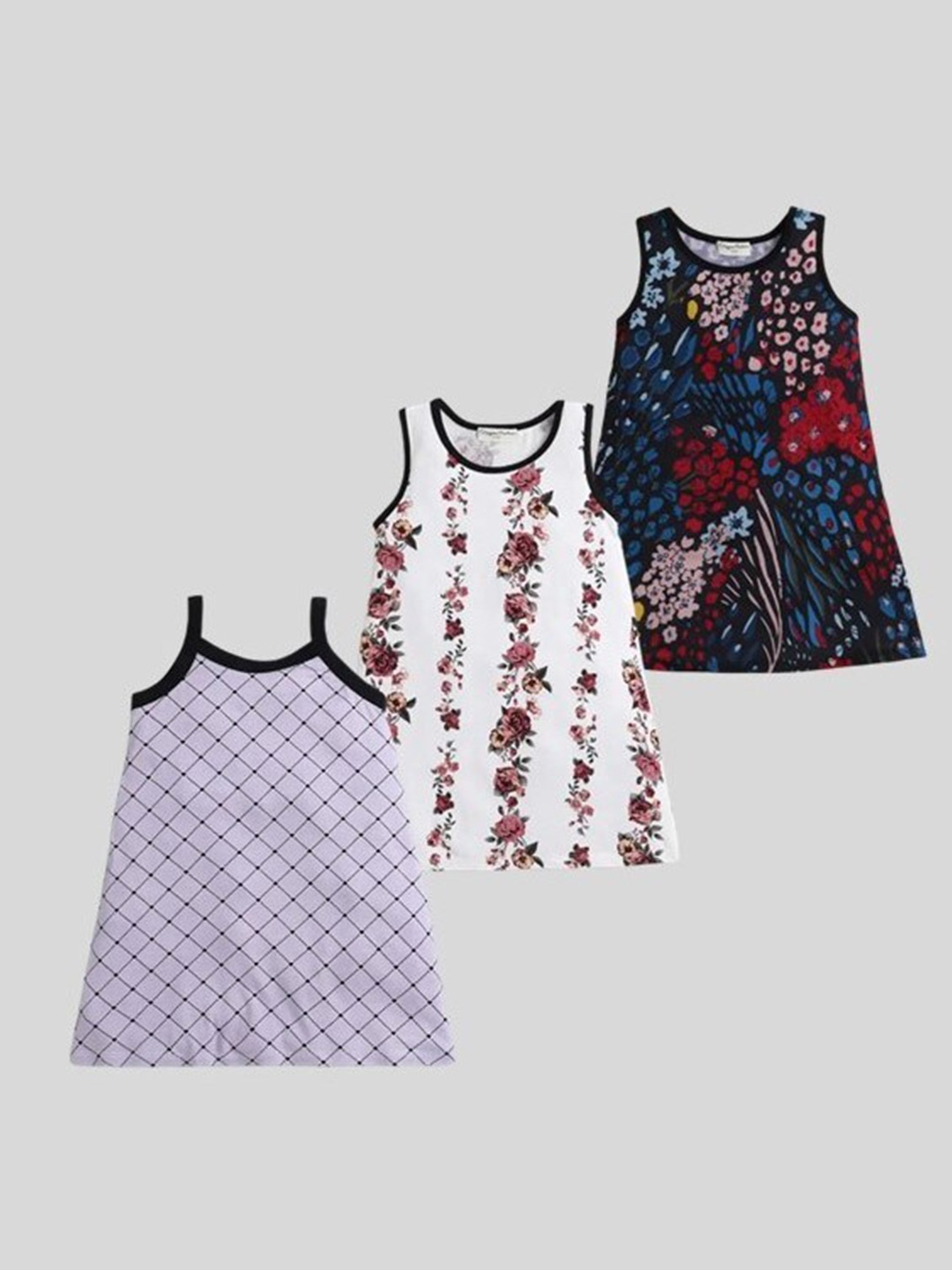 

CrayonFlakes Girls White Floral Maxi Dress pack of 3