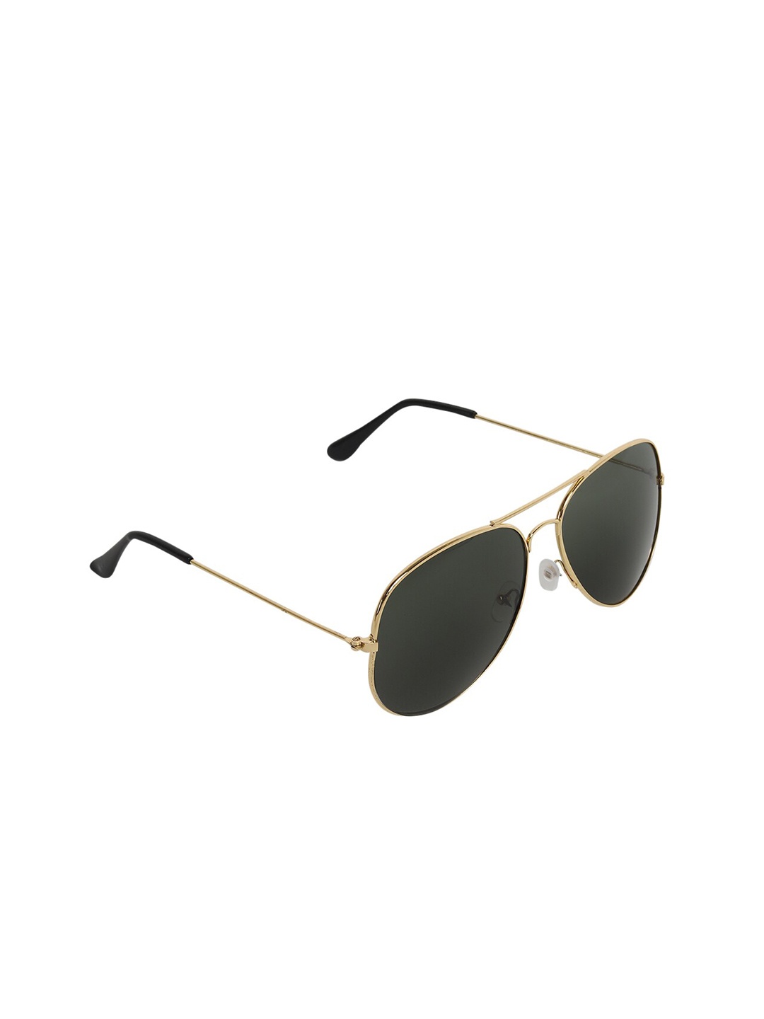 

CRIBA Unisex Black Lens & Gold-Toned Aviator Sunglasses with UV Protected Lens GBLK_AVI_CR