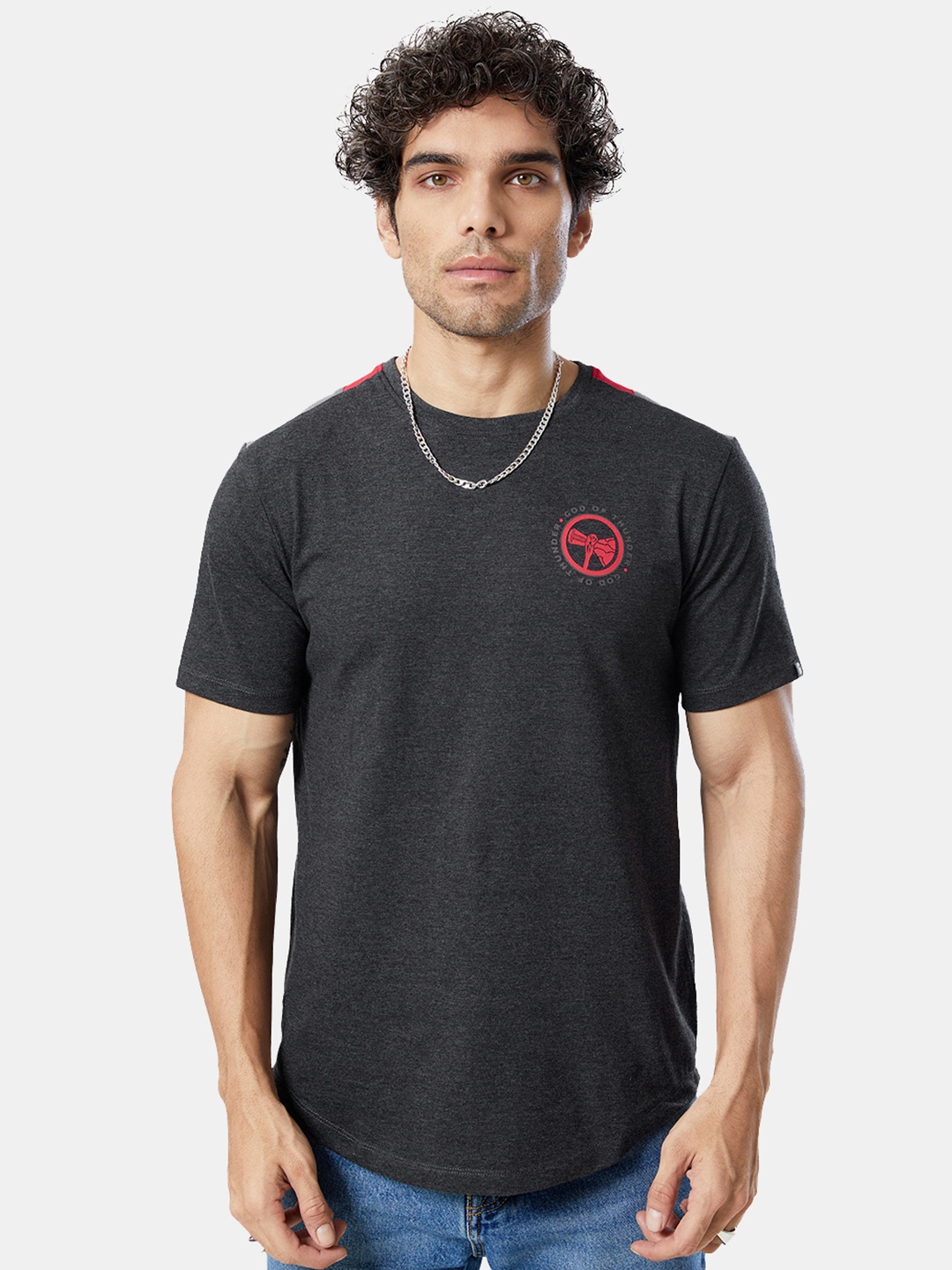 

The Souled Store Men Black Printed T-shirt