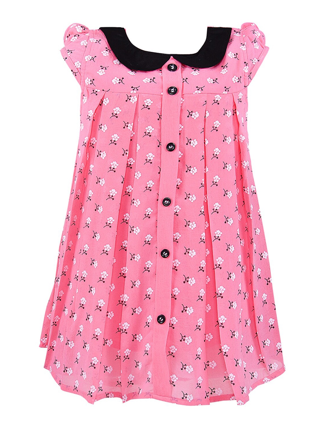 

Wish Karo Pink Peter Pan Collar A-Line Dress