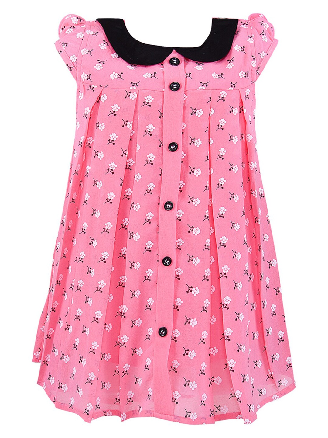 

Wish Karo Pink Peter Pan Collar A-Line Dress