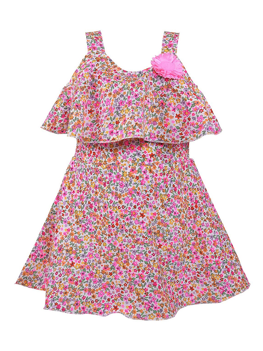 

Wish Karo Girls Pink Floral A-Line Dress