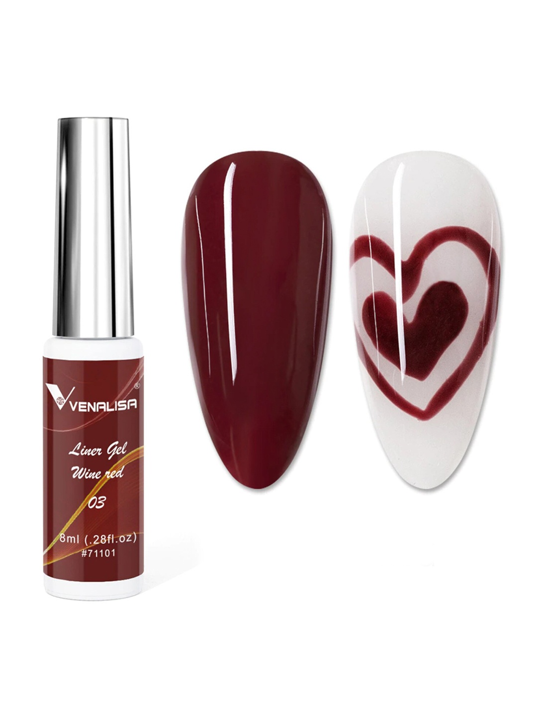 

VENALISA Soak Off UV & LED Painting Liner Gel Nail Polish - 03 Wine Red 8ml