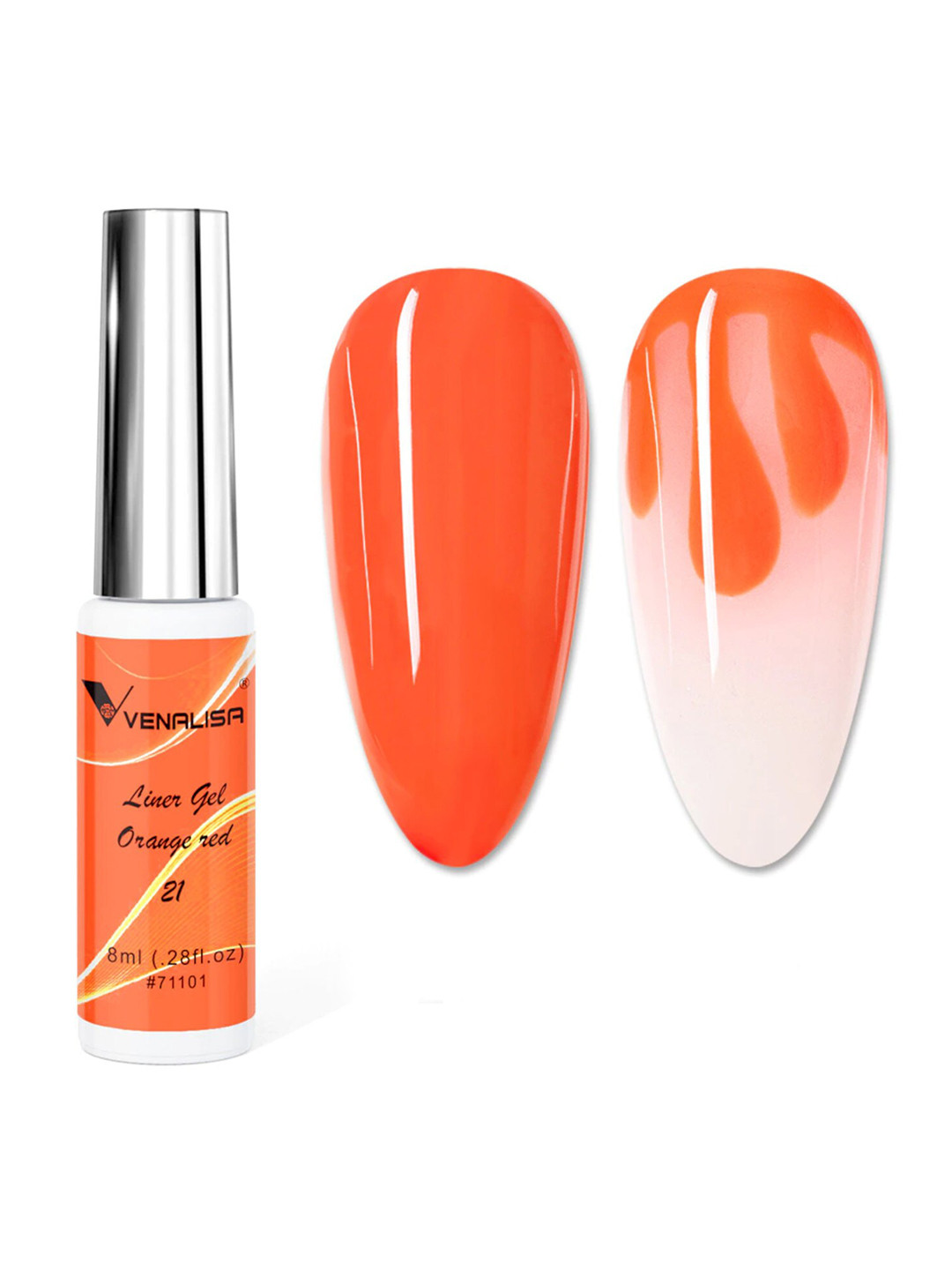 

VENALISA Soak Off UV & LED Nail Art Liner Gel Nail Polish 8 ml - Orange Red 21